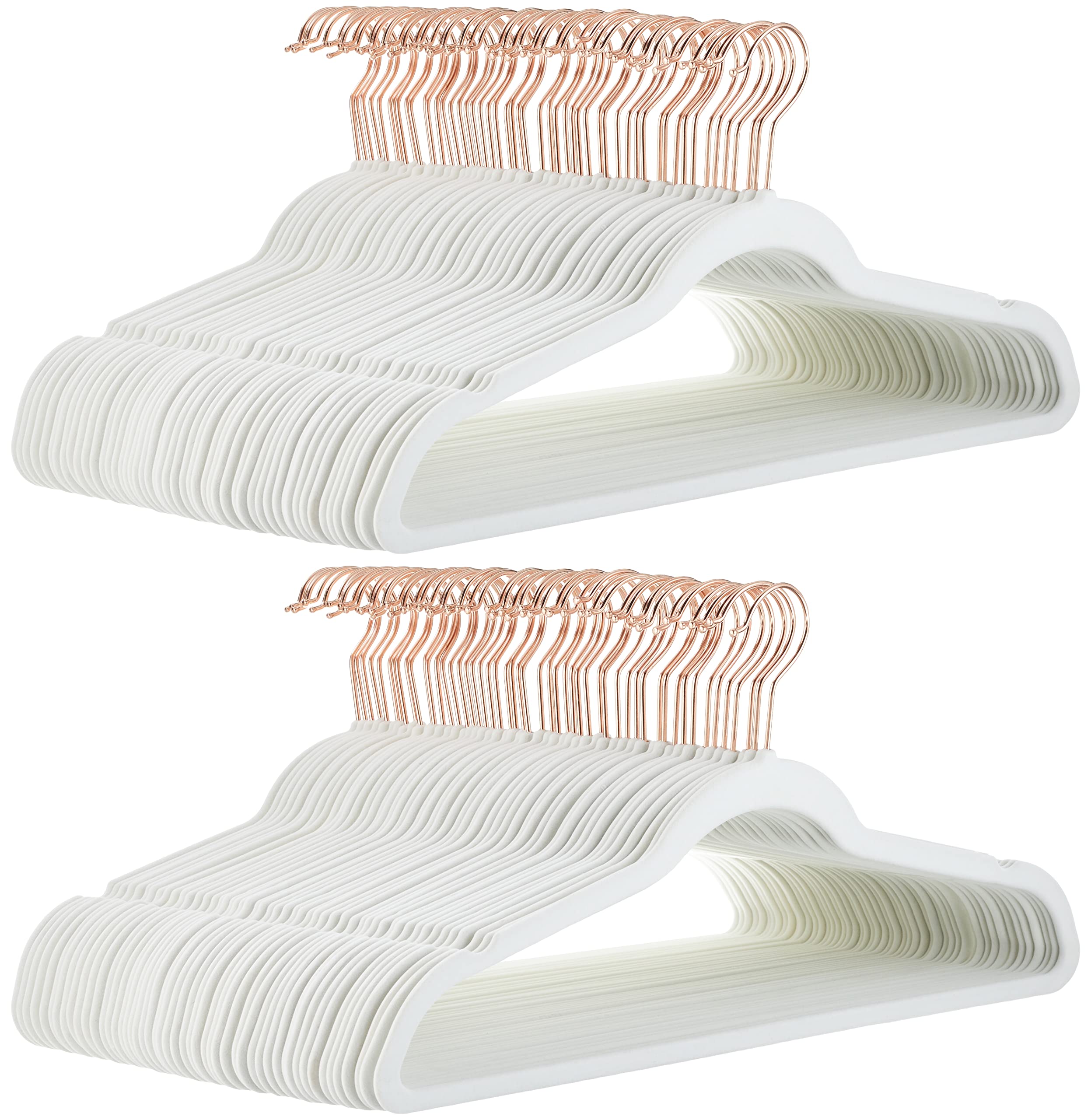 Amazon Basics Slim, Velvet, Non-Slip Suit Clothes Hangers, Pack of 50, Black