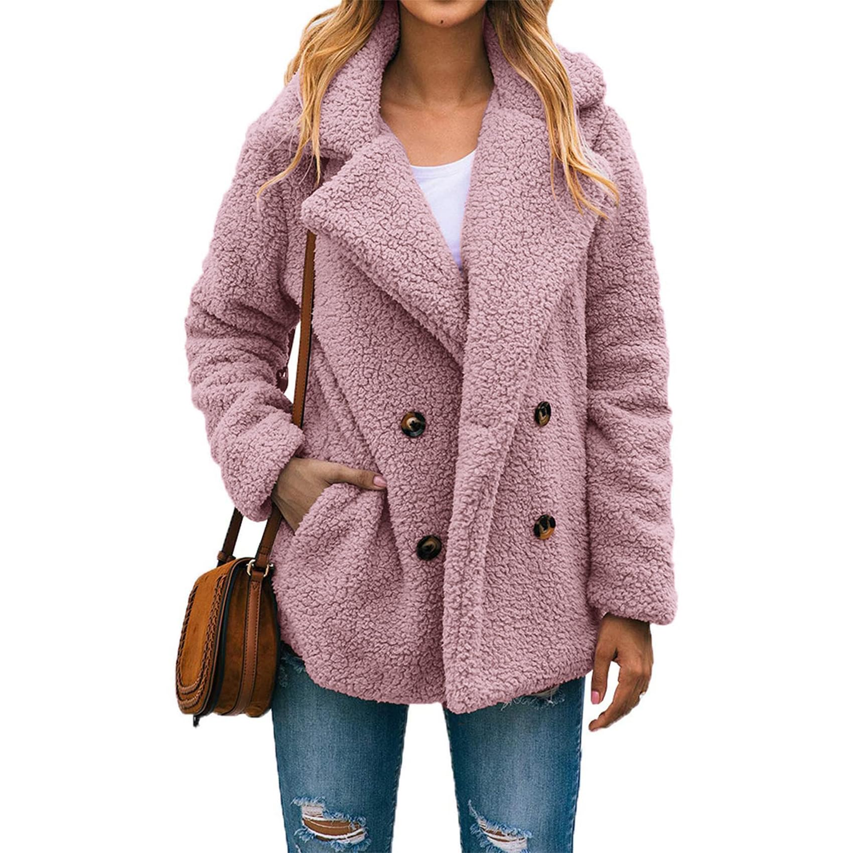 PRETTYGARDEN Women's Fashion Winter Coats Sherpa Fleece Faux Fur Shearling Oversized Trendy Jackets Warm Outerwear Clothing