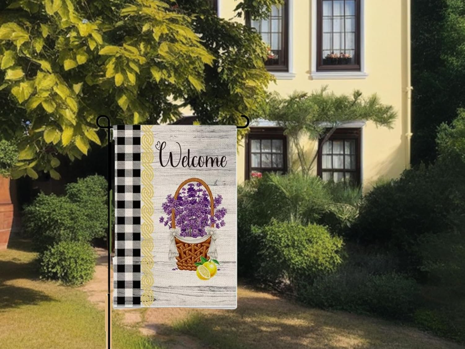 28x40 Inch Double Sided Spring Garden Flag - Seasonal Large Outdoor Yard Flags of Burlap - Welcome Spring Holiday Flags for Outdoors - Outside Decorative Banners for Yard - Welcome Flower Flag