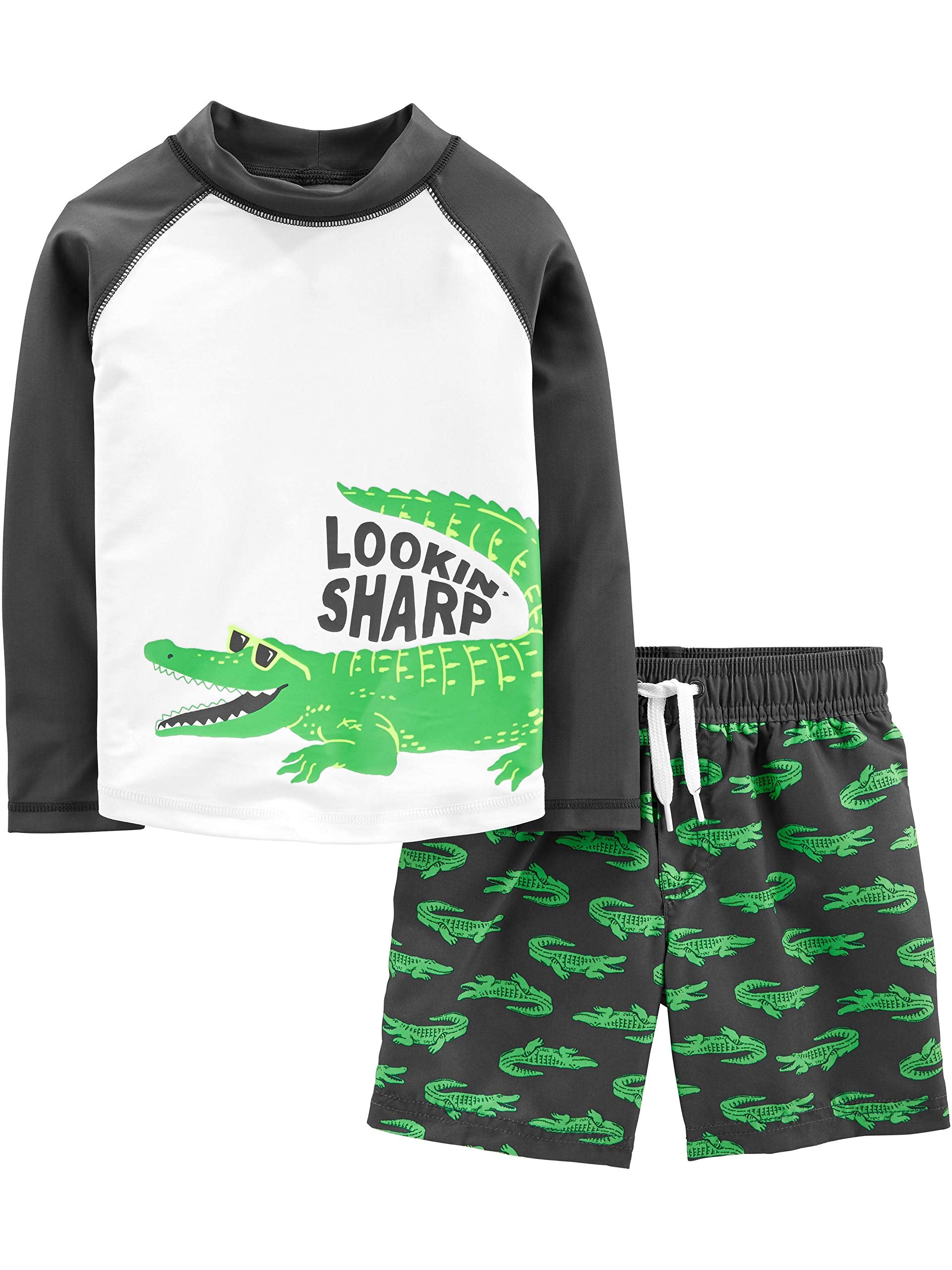 Simple Joys by Carter's Toddlers and Baby Boys' Swimsuit Trunk and Rashguard Set