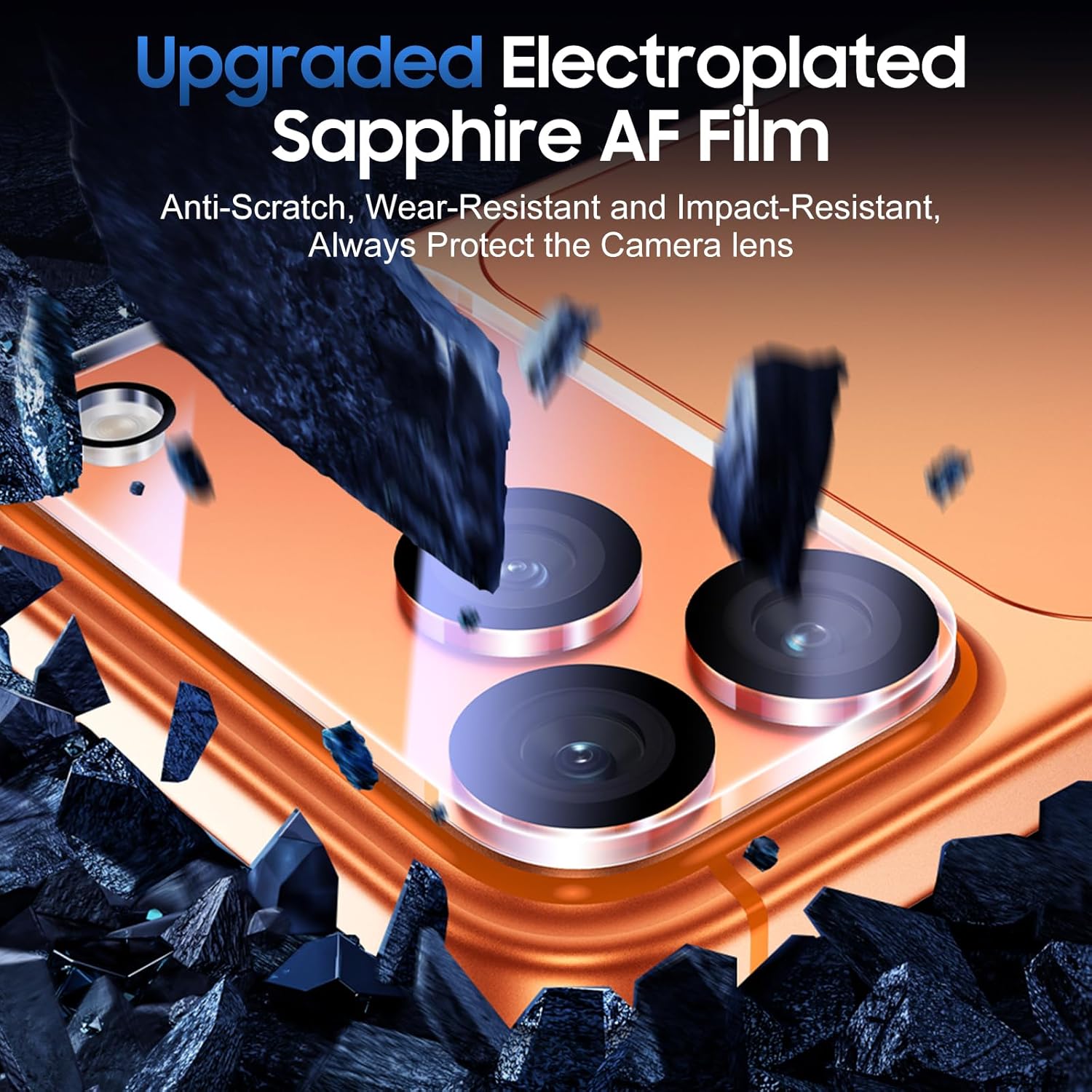 UniqueMe Compatible for 3 Pack iPhone 17 Pro Camera Lens Protector - [Drop Protection] 9H Tempered Glass Camera Cover Screen [Update New Version]【Not for 17 Pro Max】