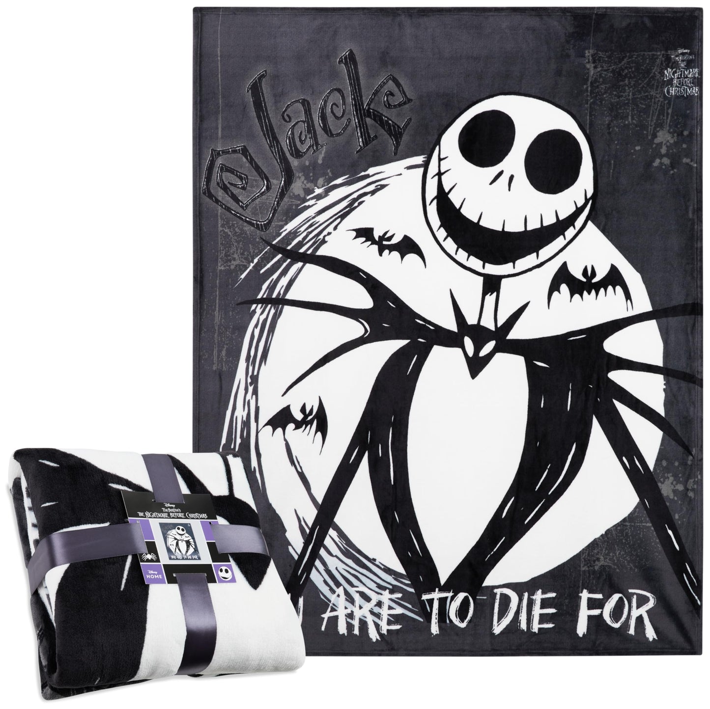 Disney Nightmare Before Christmas Blanket Fleece 59x51” Soft Bed Throw Sofa Couch Flannel Throw, Room Decor, Cozy, Warm Festive Gifts for Kids (Multi)