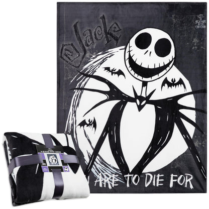 Disney Nightmare Before Christmas Blanket Fleece 59x51” Soft Bed Throw Sofa Couch Flannel Throw, Room Decor, Cozy, Warm Festive Gifts for Kids (Multi)