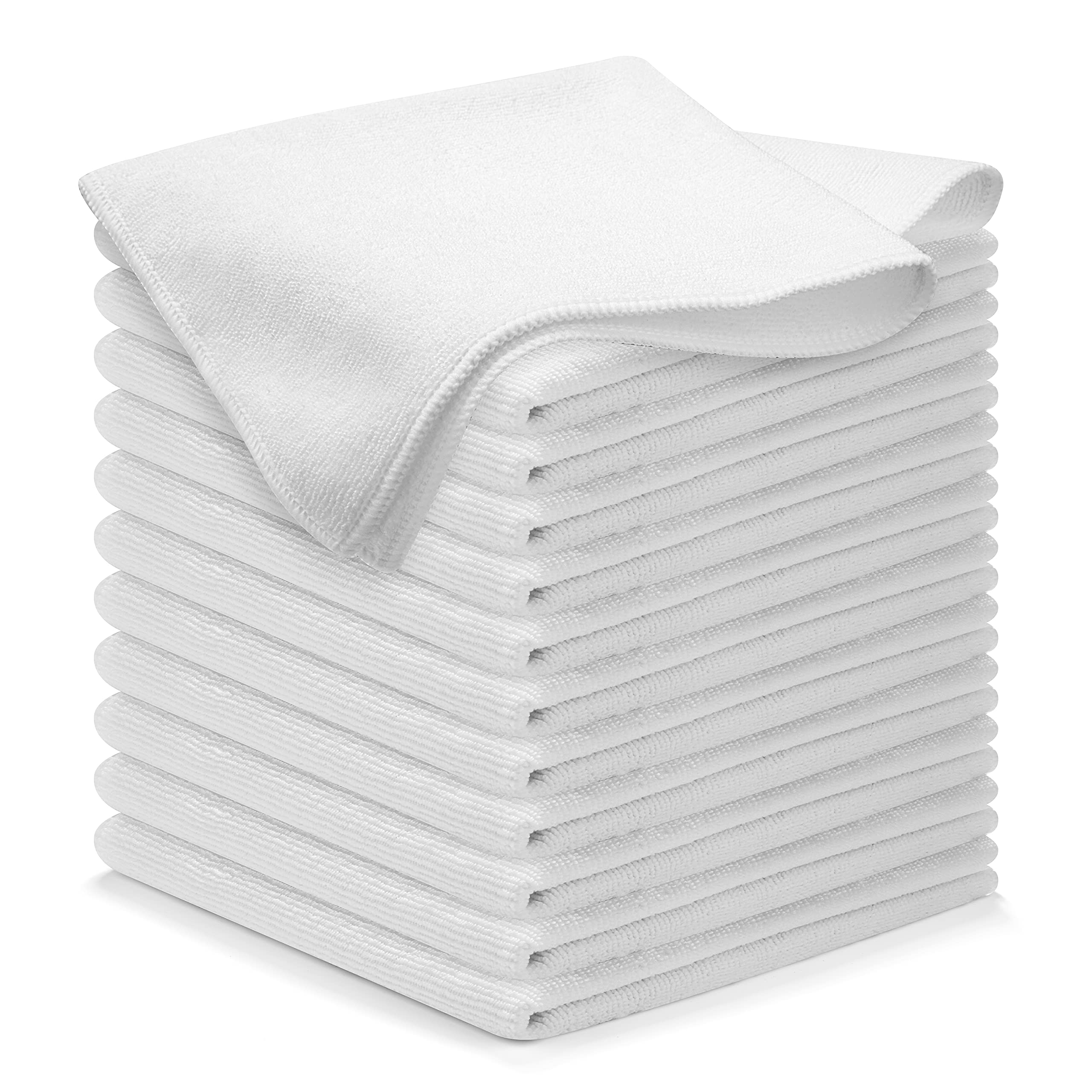 USANOOKS Microfiber Cleaning Cloth Grey - 12 Pcs (12.5"x12.5") - High Performance - 1200 Washes, Ultra Absorbent Microfiber Towel Weave Grime & Liquid for Streak-Free Mirror Shine - Car Washing Cloth