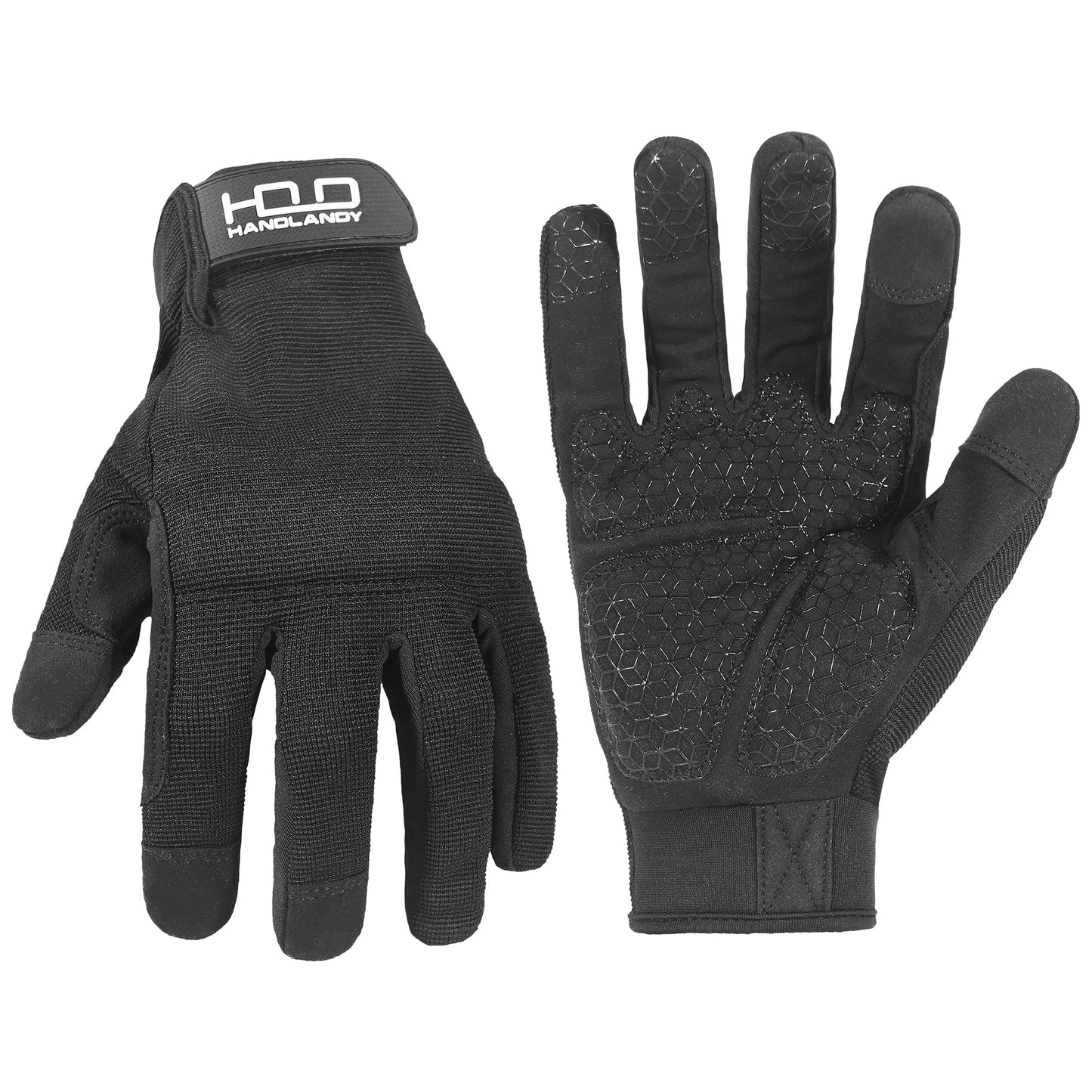 HANDLANDY Work Gloves for Men & Women, Utility Mechanic Working Gloves Touch Screen, Flexible Yard Work Gloves