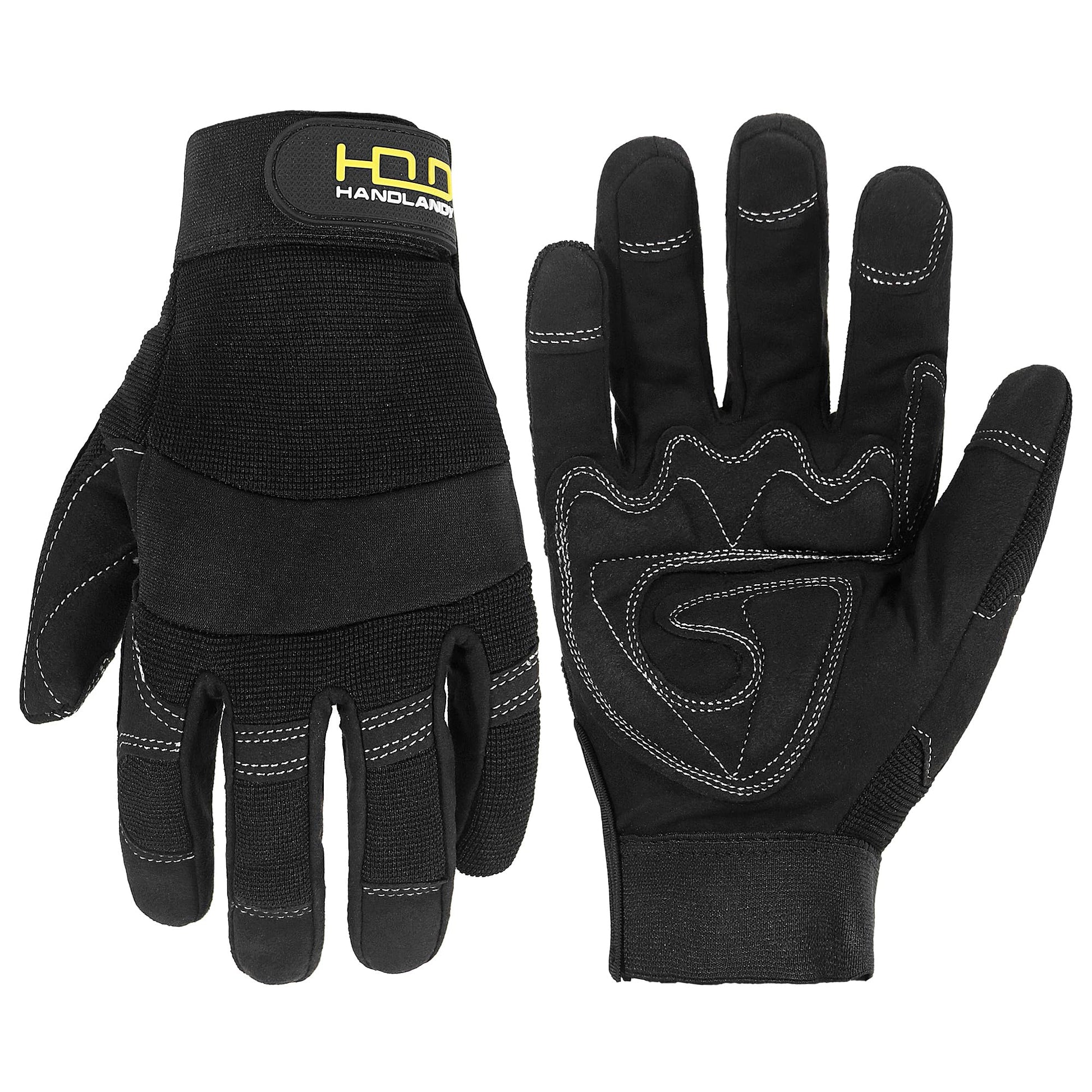 HANDLANDY Work Gloves for Men & Women, Utility Mechanic Working Gloves Touch Screen, Flexible Yard Work Gloves