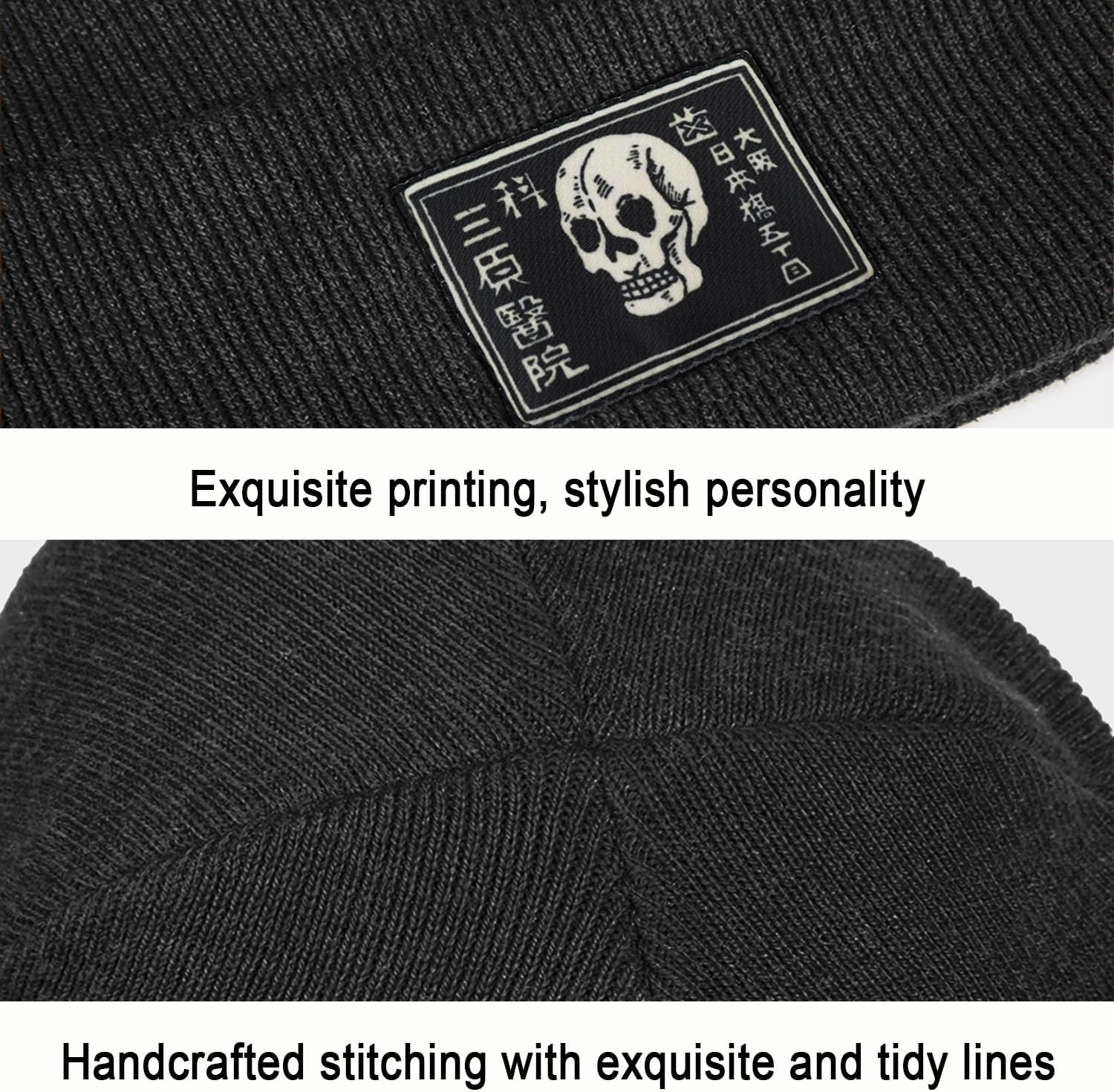 Cool Graphic Beanie for Men and Women - Black
