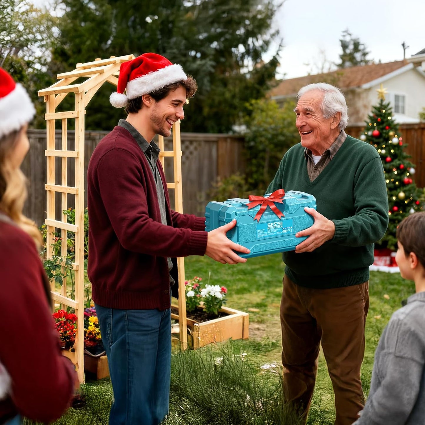 Seesii Mini Chainsaw, 6-inch Mini Chainsaw Cordless, Handheld Electric Power Chain Saw with 2 Batteries, for Tree Trimming Wood Cutting, Best Gifts for Father, Dad, Husband, Men