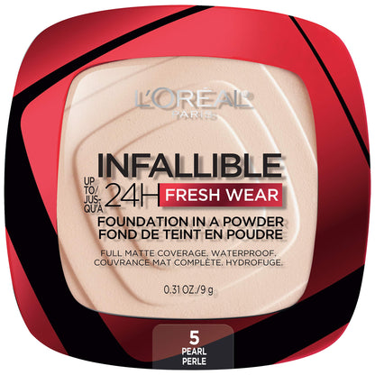 L'Oreal Paris Makeup Infallible Fresh Wear Foundation in a Powder, Up to 24H Wear, Waterproof, Ivory Buff, 0.31 oz.
