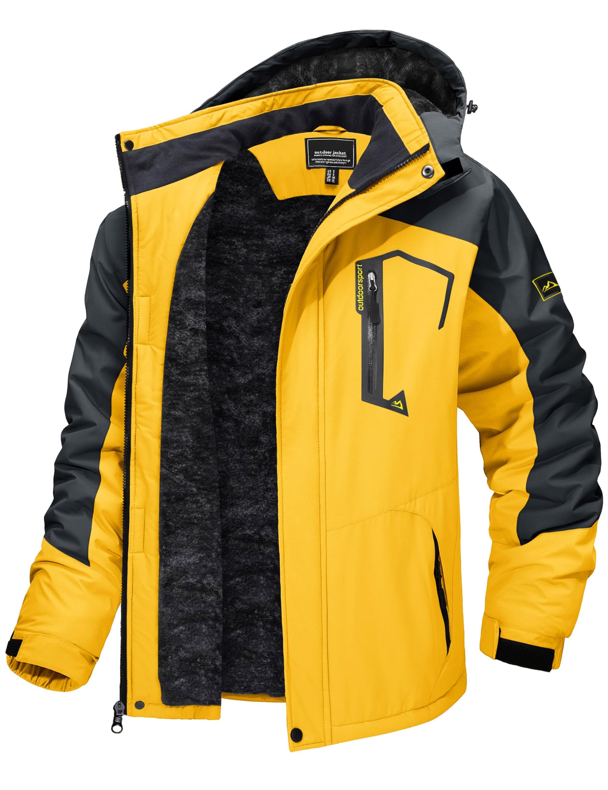 TACVASEN Men's Winter Skiing Jackets Water Resistant Fleece Coats Insulated Thermal Snowboard Jacket Parka Raincoat with Hood