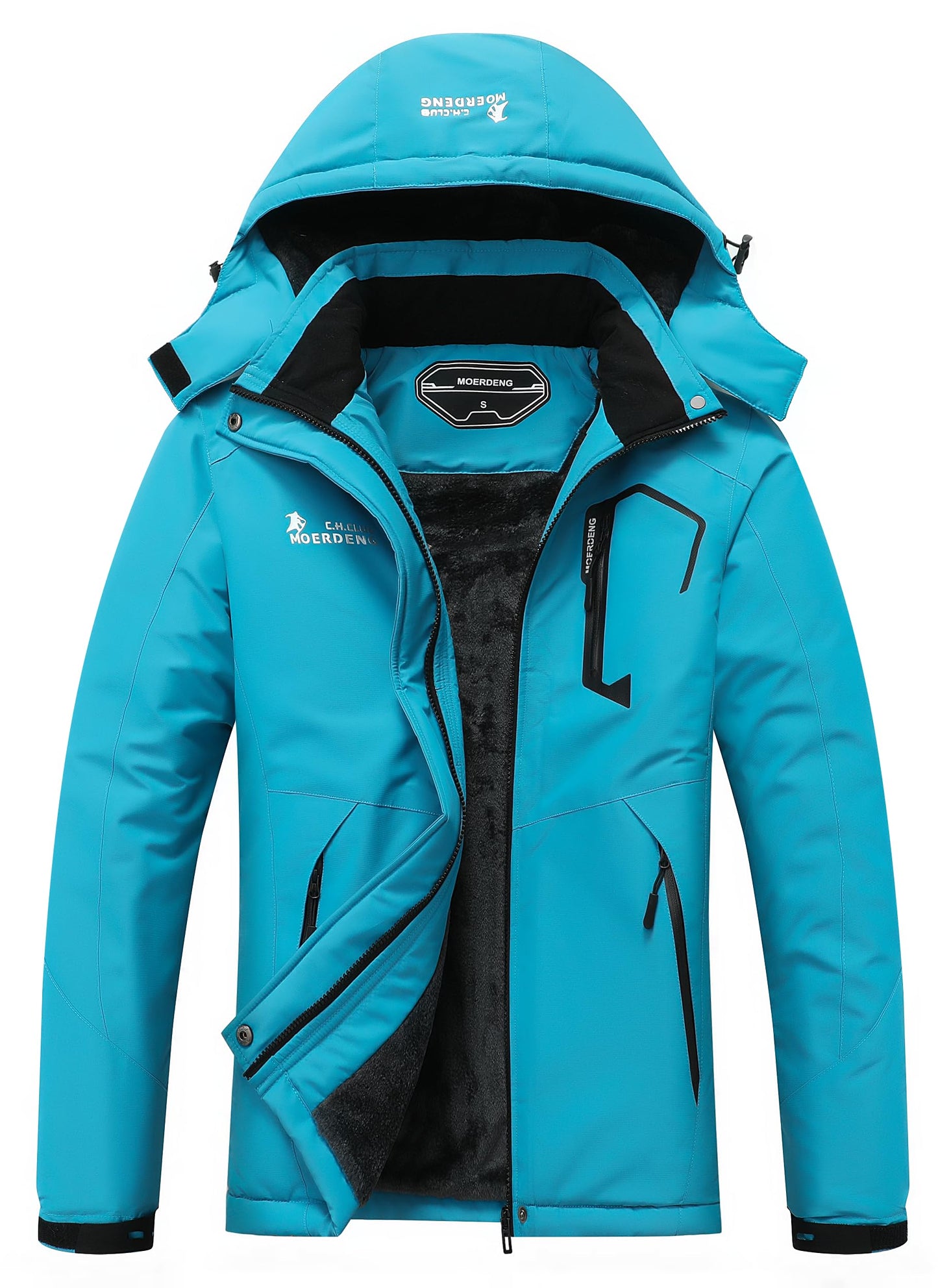 MOERDENG Women's Waterproof Ski Jacket Warm Winter Snow Coat Mountain Windbreaker Hooded Raincoat Jacket