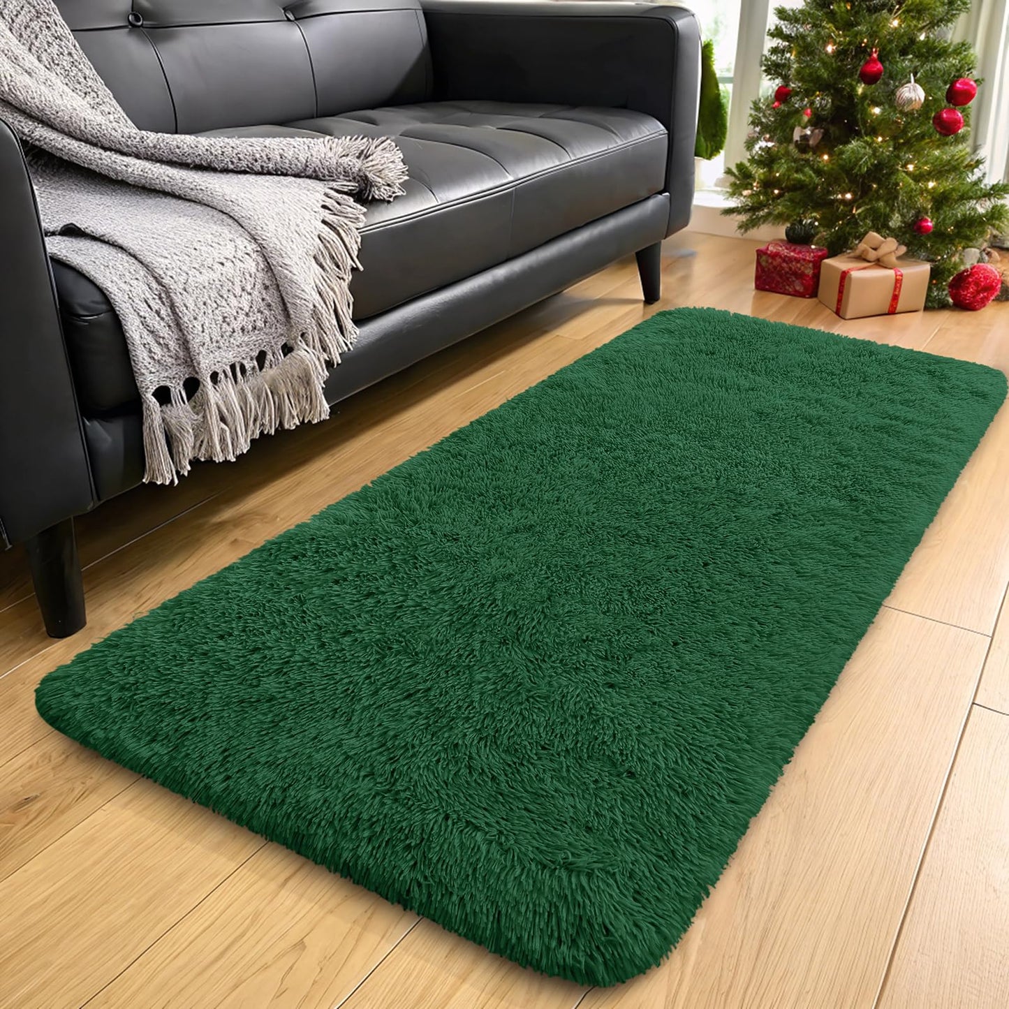 OLANLY Area Rugs for Living Room Bedroom, Machine Washable 4x5.9 ft Soft Fluffy Shaggy Bedside Rug, Indoor Floor Carpet for Kids Girls and Boys, Dorms, Nursery Rooms, Home Decor Aesthetic, Grey