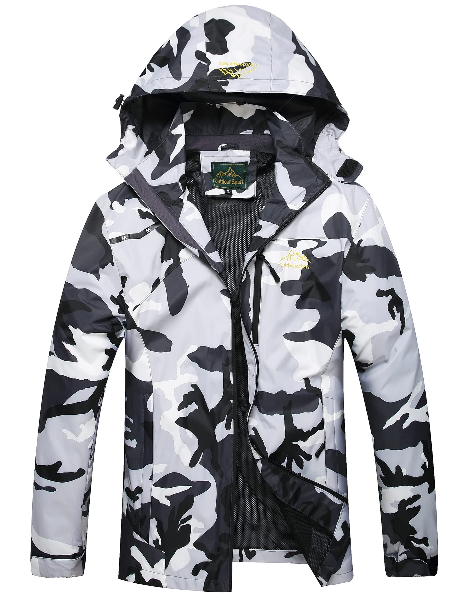 GIISAM Mens Windproof Jacket Waterproof Lightweight Mountain Sport Jacket for Men Hooded Windbreaker Raincoat