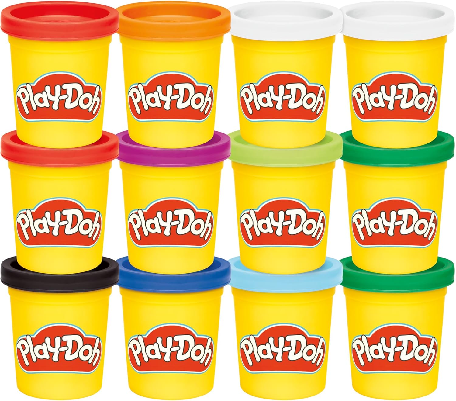 Play-Doh Jewel Colors Bulk 12-Pack of 4-Ounce Cans, Holiday Stocking Stuffers, Prizes & Party Favors, Kids Arts & Crafts, Preschool Toys, Ages 2+ (Amazon Exclusive)