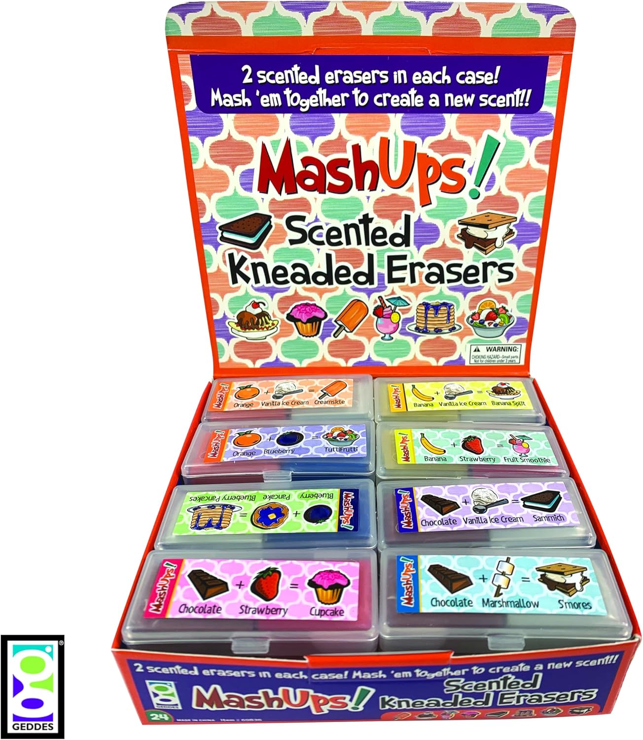 Raymond Geddes 69836 Mash Ups Scented Erasers For Kids (Pack of 24)
