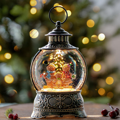 Christmas Snow Globe Swirling Glittering Nativity Scene with Music, USB Lined/Battery Operated Lighted Water Lantern for Christmas Festival Decoration Gifts