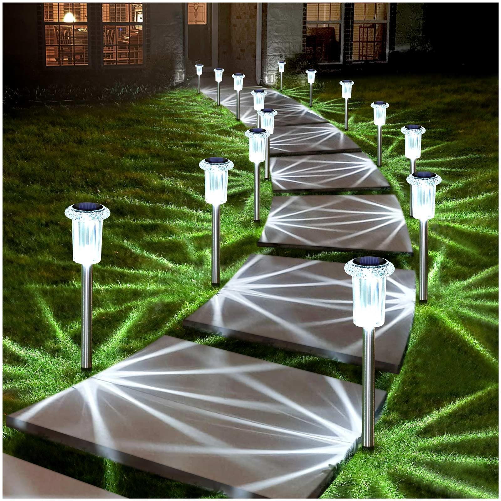 DenicMic Halloween Solar Lights Outdoor 10 Pack Purple LED Waterproof Yard Garden Patio Backyard Pathway Walkway Landscape Path Lawn Outside Halloween Decorations Outdoor