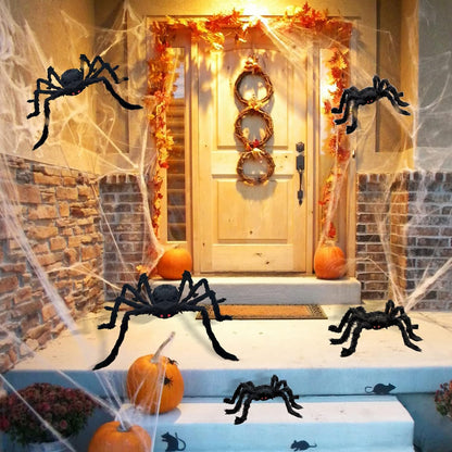 5 Pcs Halloween Spiders Decorations, Realistic Spiders Halloween Decor Indoor Outdoor