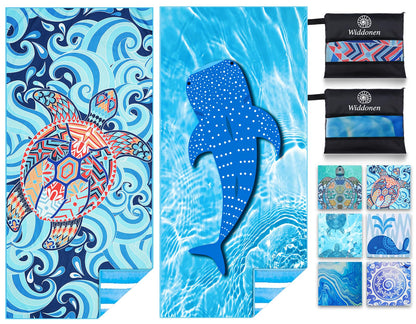 Microfiber Lightweight Beach Towel Sand Free Quick Dry Absorbent Thin Compact Towels for Swimming Pool Camping Beach Accessories Large Easy Pack Travel Things for Vacation Essentials Gift Adult