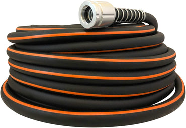 Flexon Flextreme Pro 5/8" x 100ft Performance Rubber Garden Hose – Heavy-Duty, Kink-Resistant, All-Weather Flexibility, Industrial-Grade Couplings, Durable Outdoor Watering Hose for Lawn & Garden