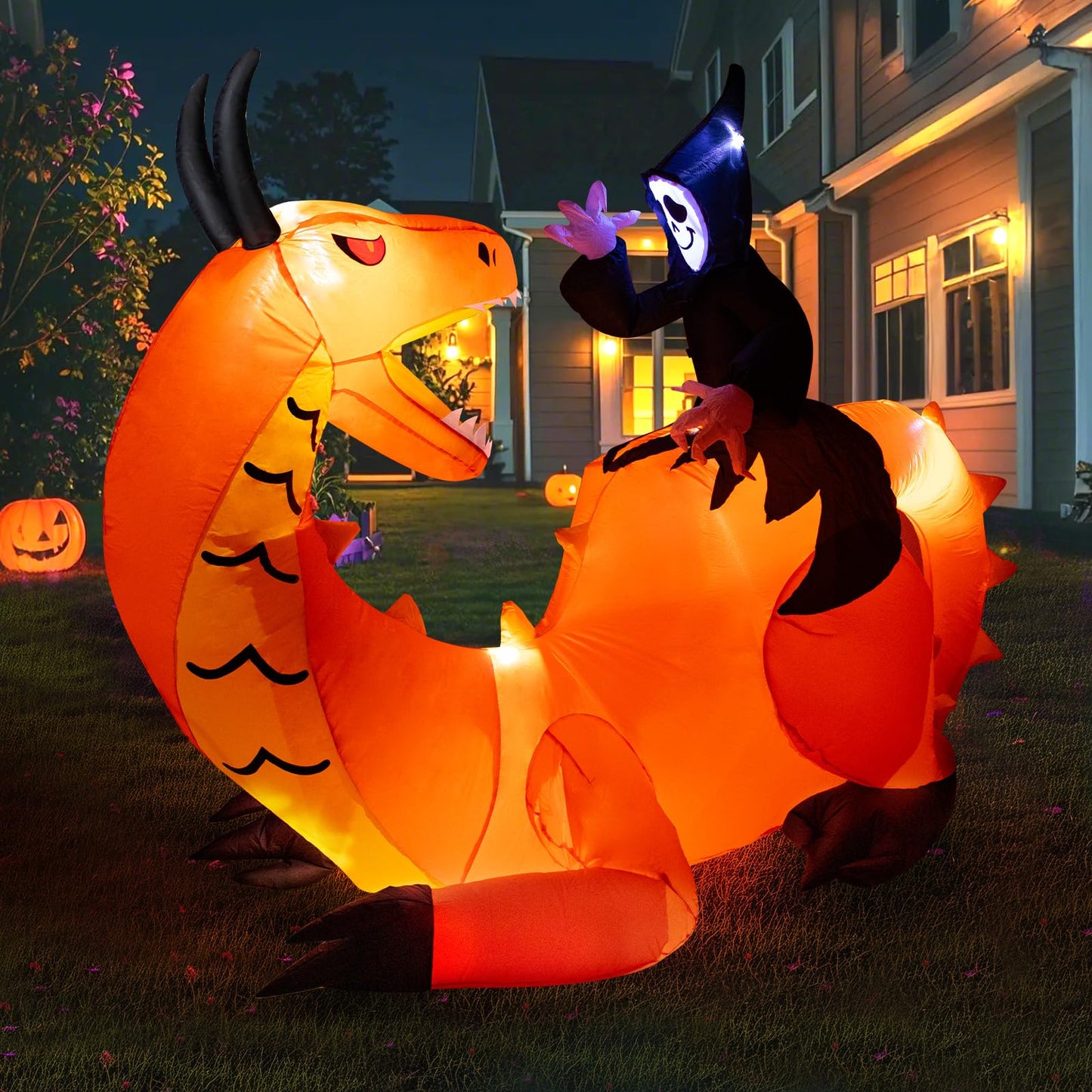 Dawdix 5FT Halloween Inflatable Mummy Dog Outdoor Decoration, Funny Blow Up Puppy Wrapped in Toilet Paper with Boo Pumpkin, Halloween Inflatable Dachshund Decor for Yard, Lawn, Garden, Porch