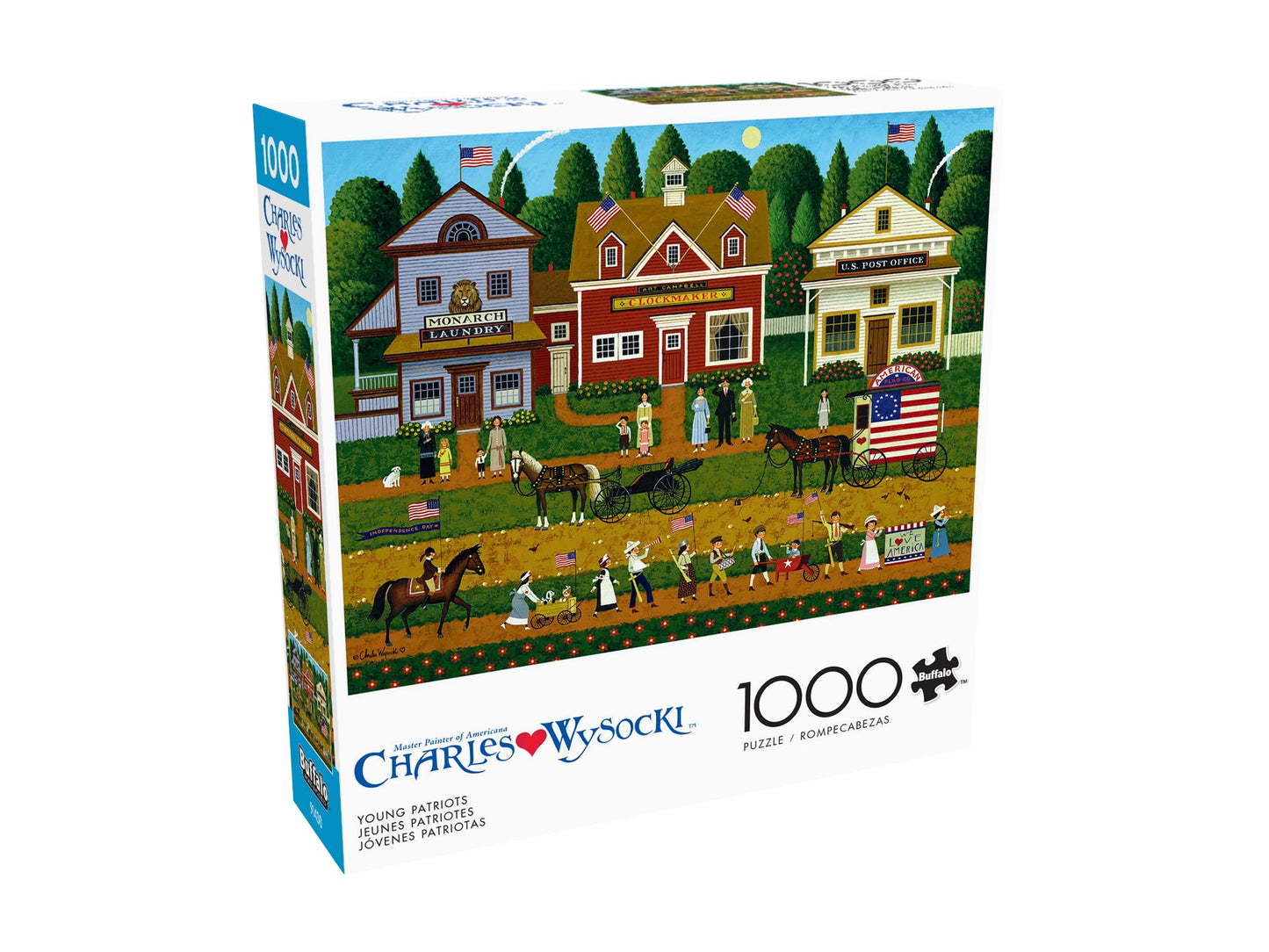 Buffalo Games – Charles Wysocki - Whistle Stop Christmas- 1000 Piece Holiday Jigsaw Puzzle - Festive Puzzles for Adults – Precision-Cut Pieces, Winter Artwork, Hours of Relaxing Fun