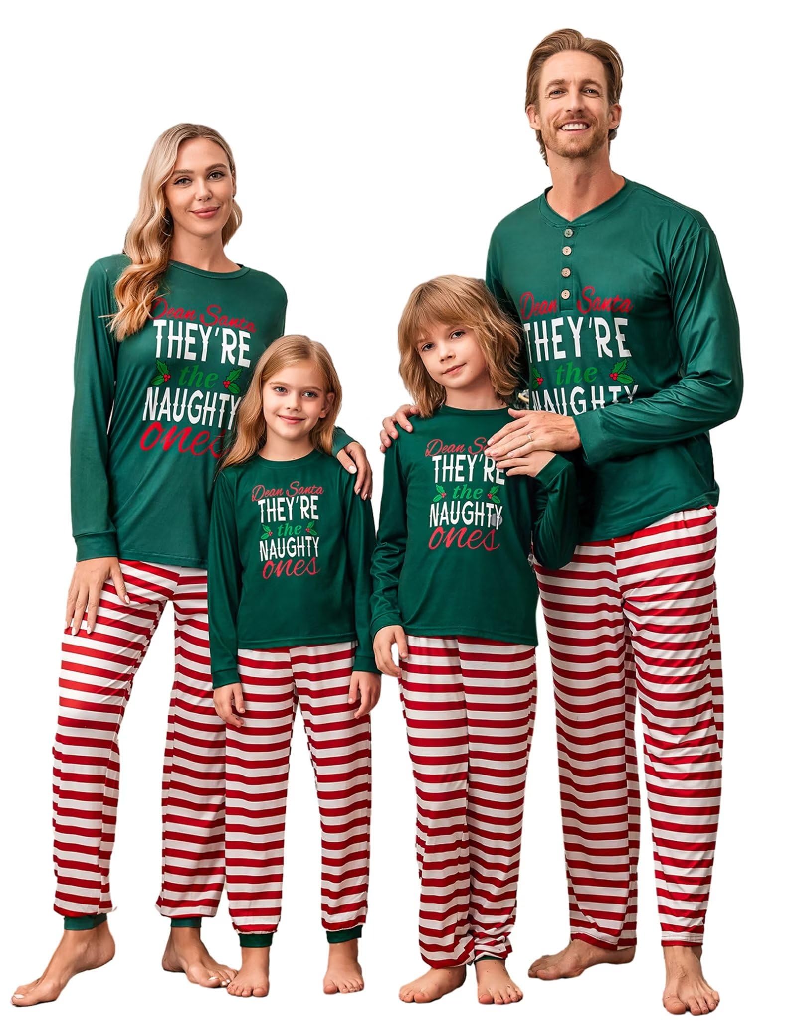 Ekouaer Family Christmas Pajamas Matching Sets Womens Mens Pjs Long Sleeve Sleepwear Holiday Lounge Sets