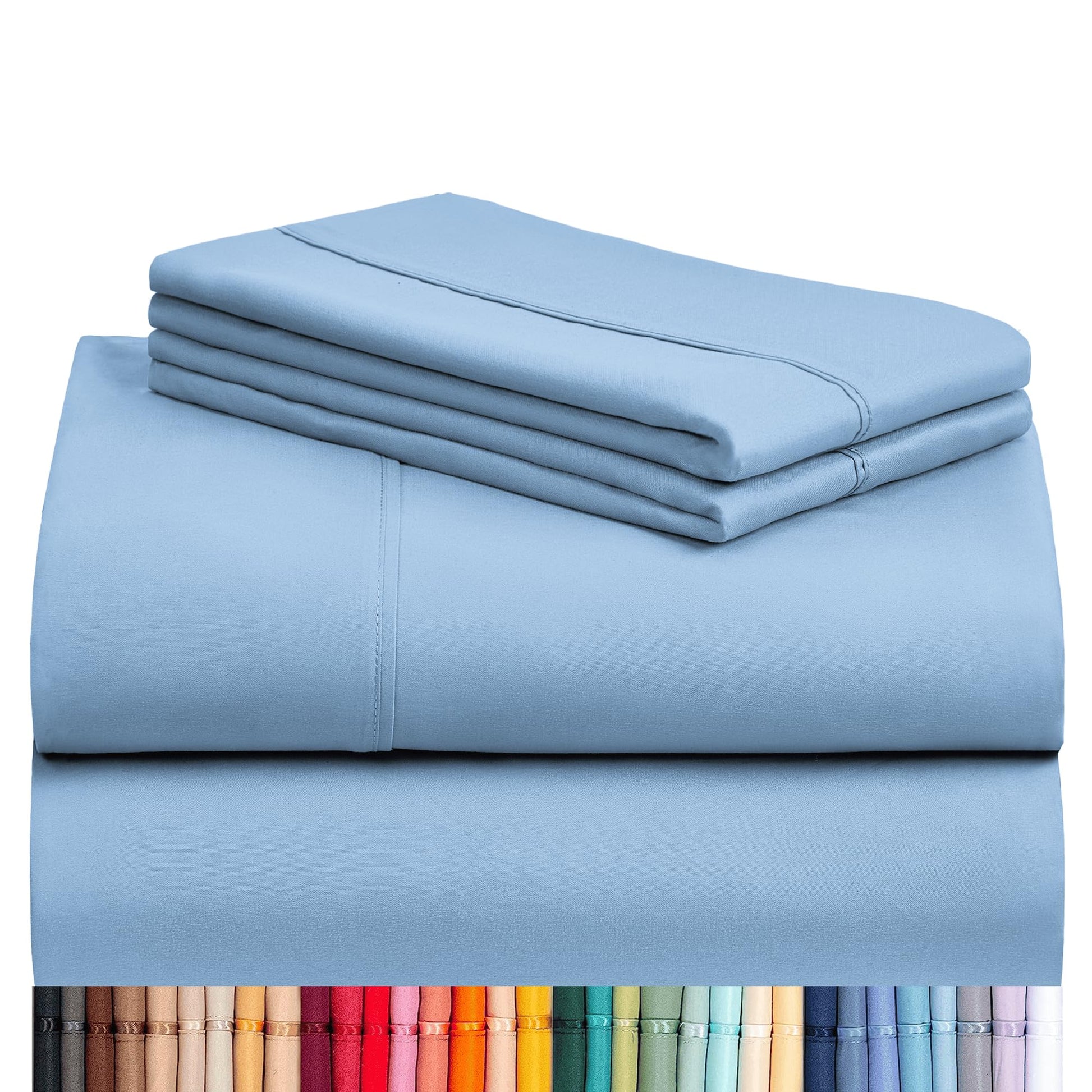 LuxClub 4 PC Queen Sheet Set, Breathable Luxury Bed Sheets, Deep Pockets Wrinkle Free Cooling Sheets Machine Washable Hotel Bedding Silky Soft - Teal Queen