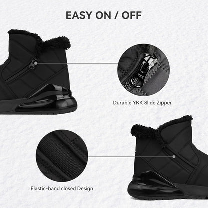 Women's Winter Snow Boots Wide Waterproof Warm Fur Lined Slip on Ankle Booties Orthopedic Boots Outdoor Insulated Winter Shoes