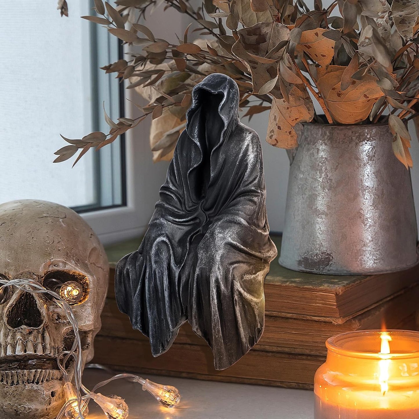 Resin Tabletop Gothic Decor Sitting Statue, Resin Statue Gothic Decor, Fits On Sturdy Shelf and Has A Cool Mystic Look 5.1 Inch