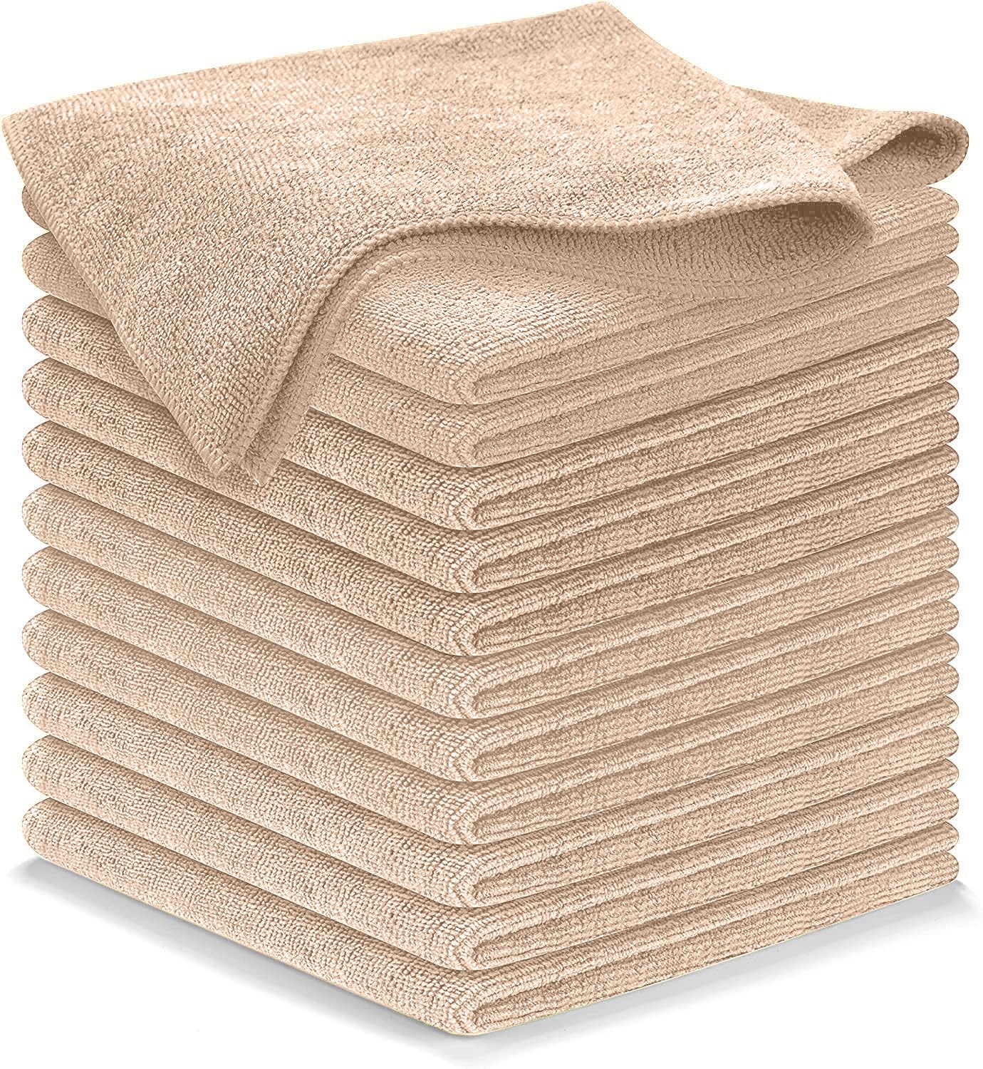 USANOOKS Microfiber Cleaning Cloth Grey - 12 Pcs (12.5"x12.5") - High Performance - 1200 Washes, Ultra Absorbent Microfiber Towel Weave Grime & Liquid for Streak-Free Mirror Shine - Car Washing Cloth