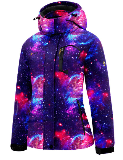 GEMYSE Women's Ski Snow Jacket Warm Winter Waterproof Coat Snowboard Rain Jacket Hooded Windproof Windbreaker