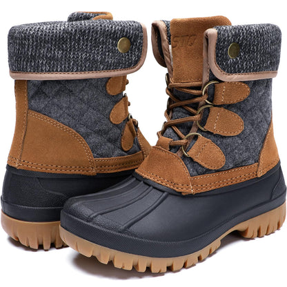 STQ Womens Winter Duck Boots Waterproof Cold Weather Snow Boots