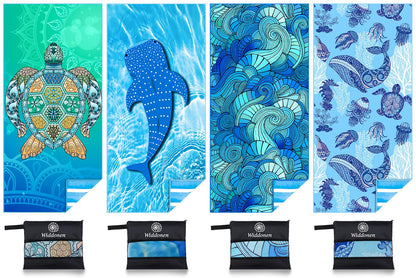 Microfiber Lightweight Beach Towel Sand Free Quick Dry Absorbent Thin Compact Towels for Swimming Pool Camping Beach Accessories Large Easy Pack Travel Things for Vacation Essentials Gift Adult