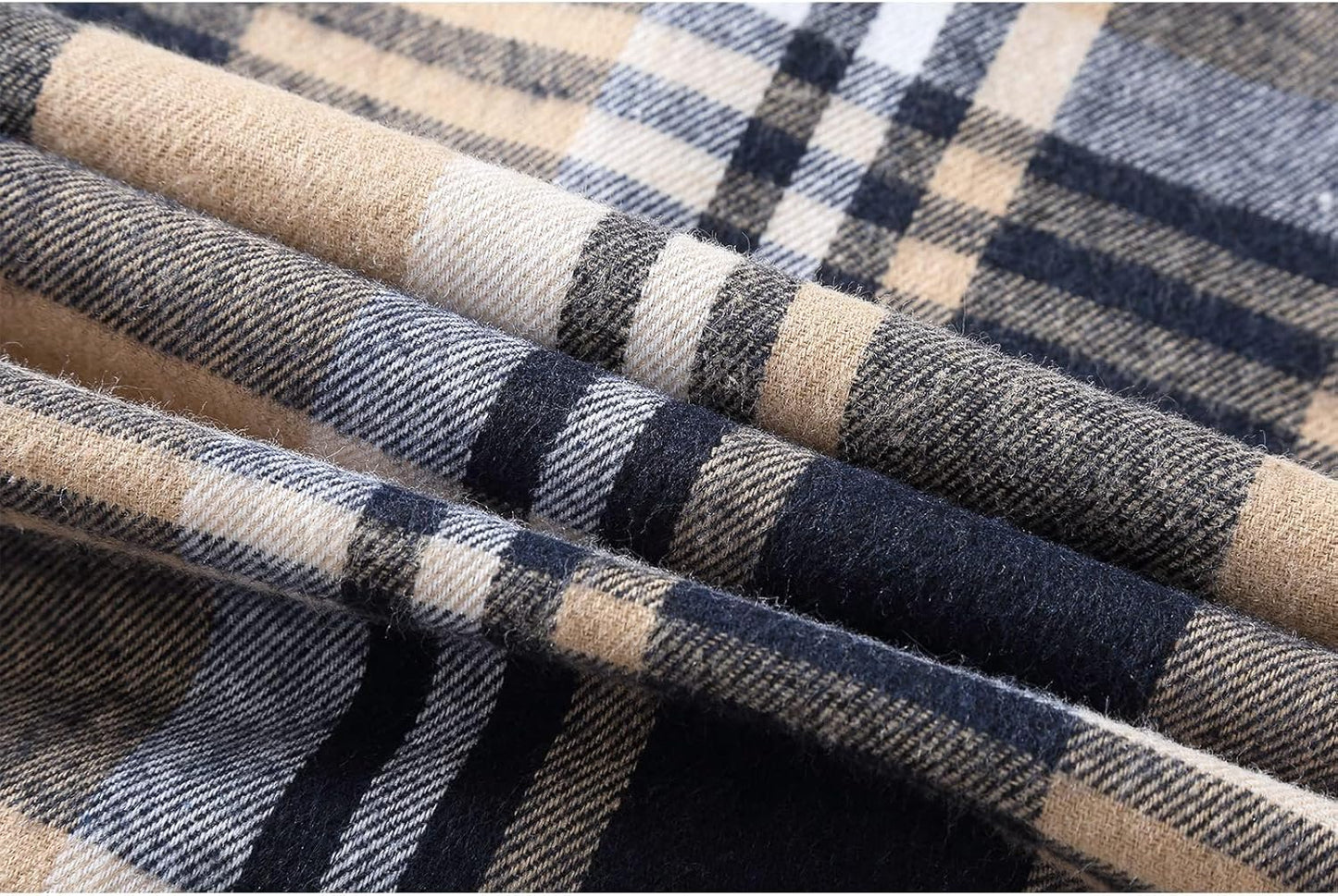ZITY Men's Flannel Hoodie Shirts Casual Button Down Plaid Shirt Jackets for Men Long Sleeve Stylish Hooded with Pocket