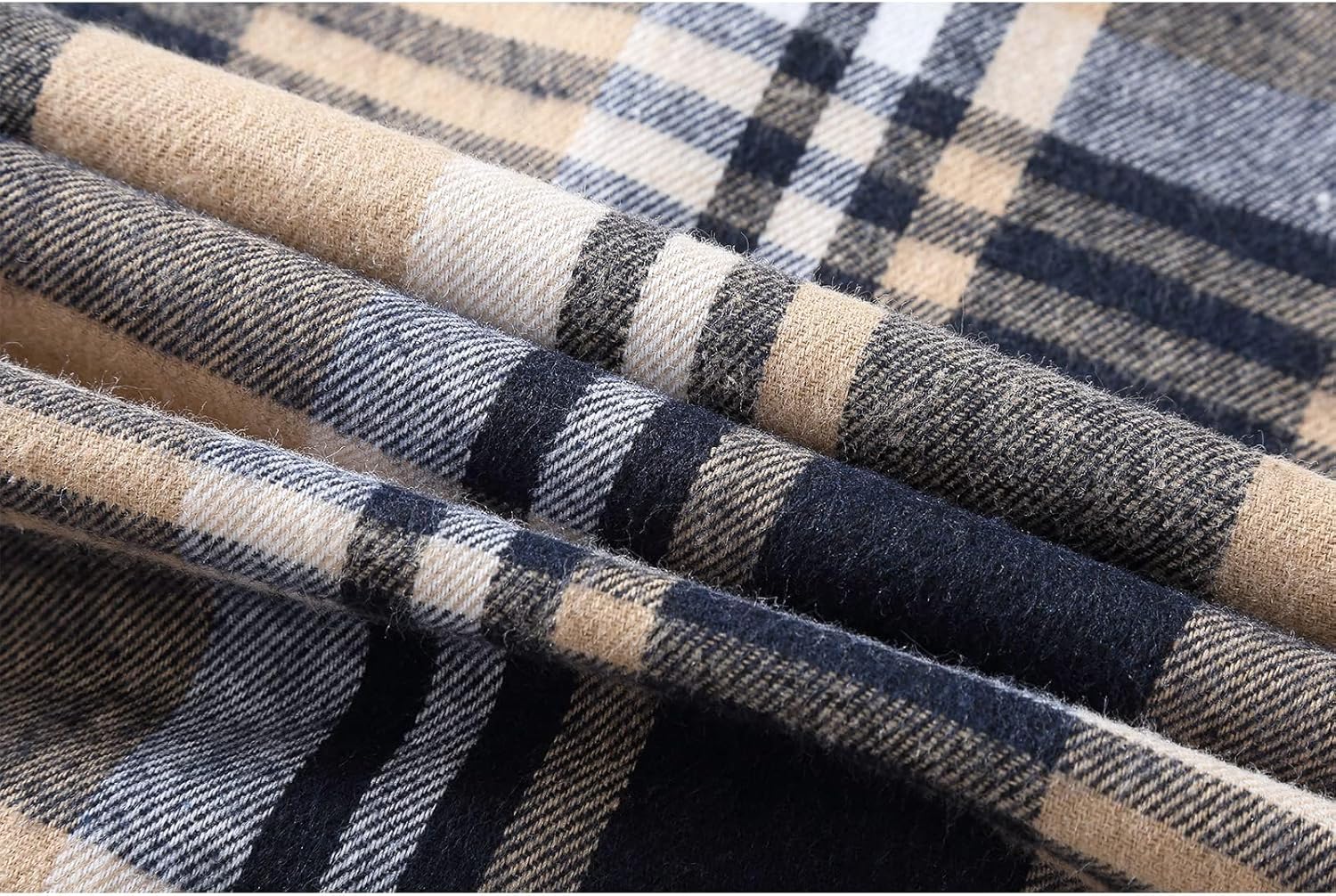 ZITY Men's Flannel Hoodie Shirts Casual Button Down Plaid Shirt Jackets for Men Long Sleeve Stylish Hooded with Pocket