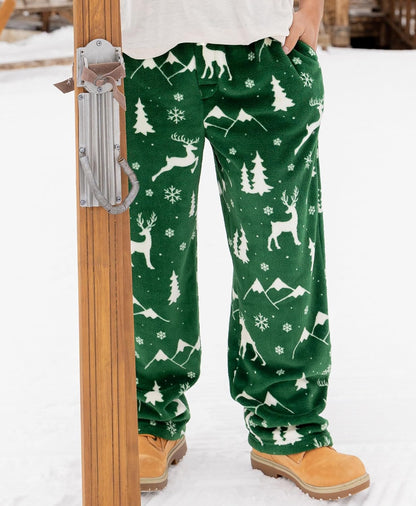 Lazy One Men's Fleece Pajama Pants, Nordic Fleece Pajama Bottoms for Men, Warm Pajama Pants