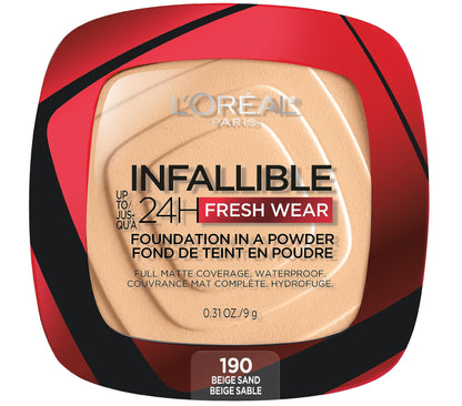 L'Oreal Paris Makeup Infallible Fresh Wear Foundation in a Powder, Up to 24H Wear, Waterproof, Ivory Buff, 0.31 oz.