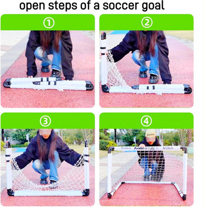 Kids Soccer Goal for Backyard Set, Small Foldable Goals for Toddler, Kids Mini Goals for The Garden/Indoor/Outdoor, 23" x 16"/ 35" x 23"/ 45" x 31" Goal Size, Children Soccer Toy Age 1-11