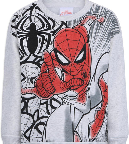 Marvel Spider-Man Boys Graphic Print 2 Piece Sweatshirt and Pants Set for Toddlers and Big Kids