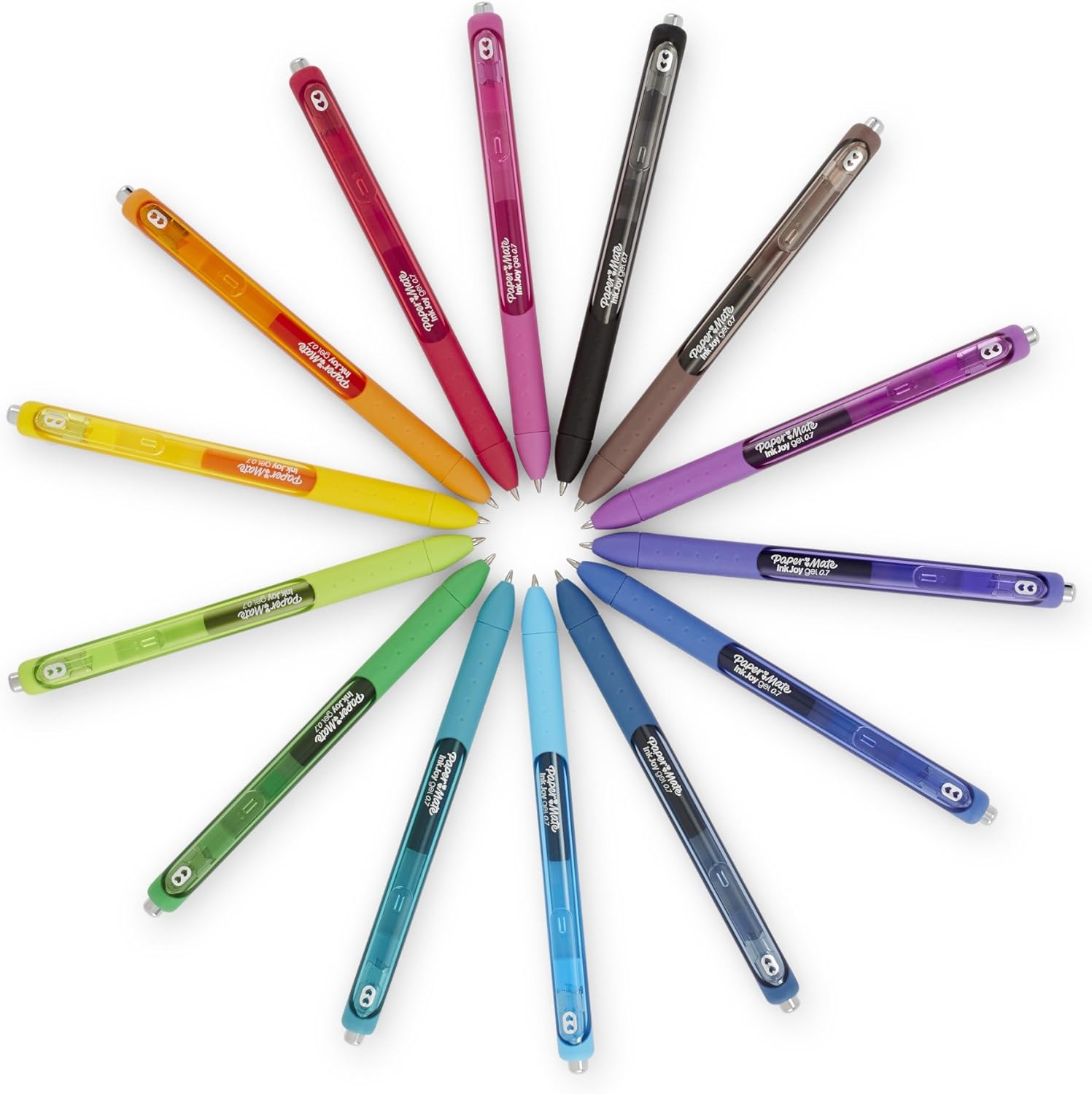 Paper Mate Inkjoy Gel Pen, Retractable, Medium 0.7 Mm, Blue Ink, Blue Barrel, Dozen