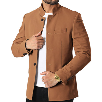 THWEI Mens Casual Suit Blazer Jackets Stand Collar Business Sport Coats