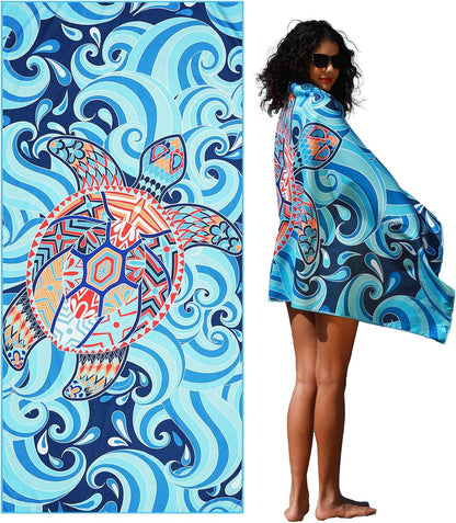 Microfiber Lightweight Beach Towel Sand Free Quick Dry Absorbent Thin Compact Towels for Swimming Pool Camping Beach Accessories Large Easy Pack Travel Things for Vacation Essentials Gift Adult