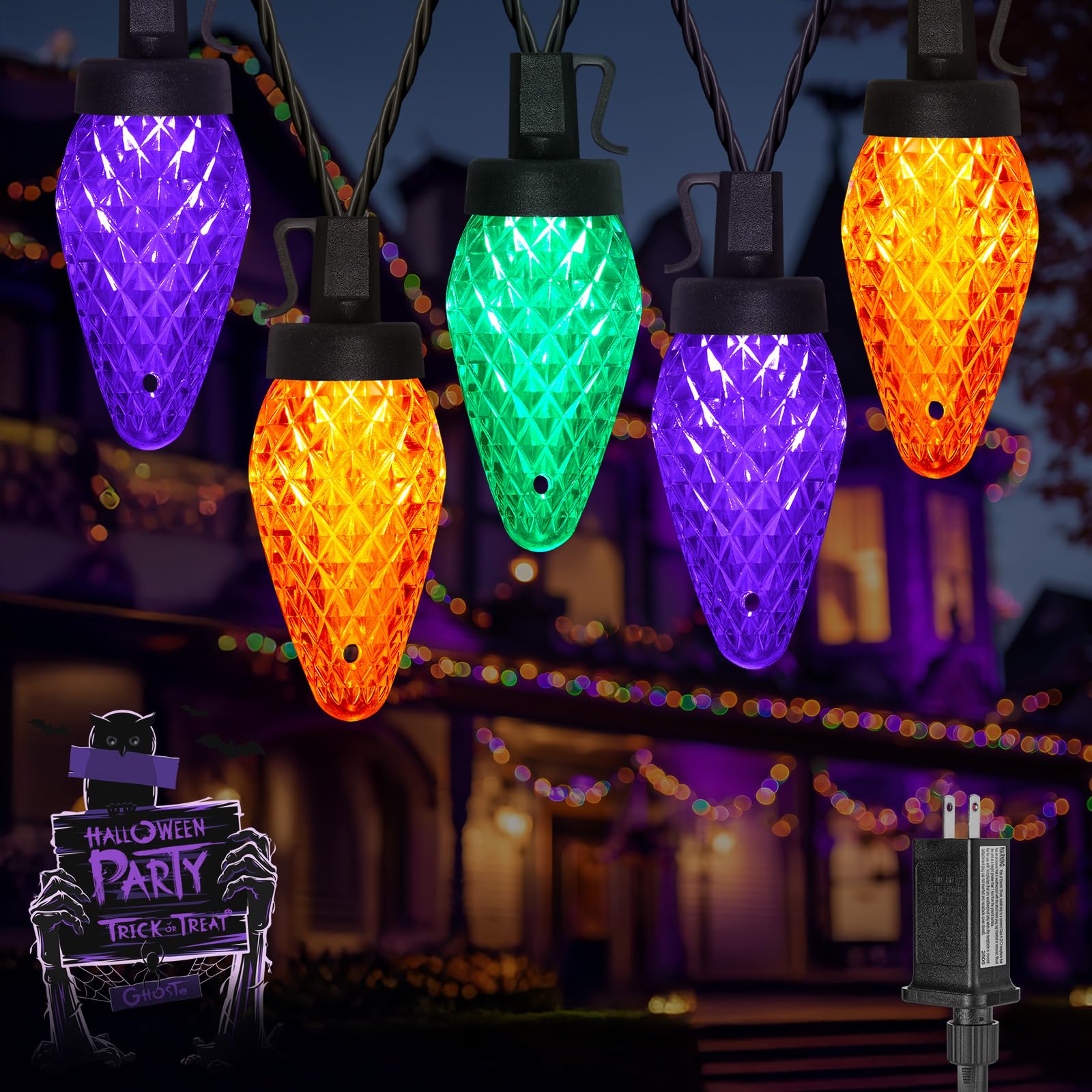 C9 Christmas Lights Outdoor, 114 Feet 150 LED C9 String Lights with Timer & 8 Light Modes, Waterproof Commercial Grade Connectable Christmas Tree Lights for Indoor Outside Roofline Patio, Multicolor