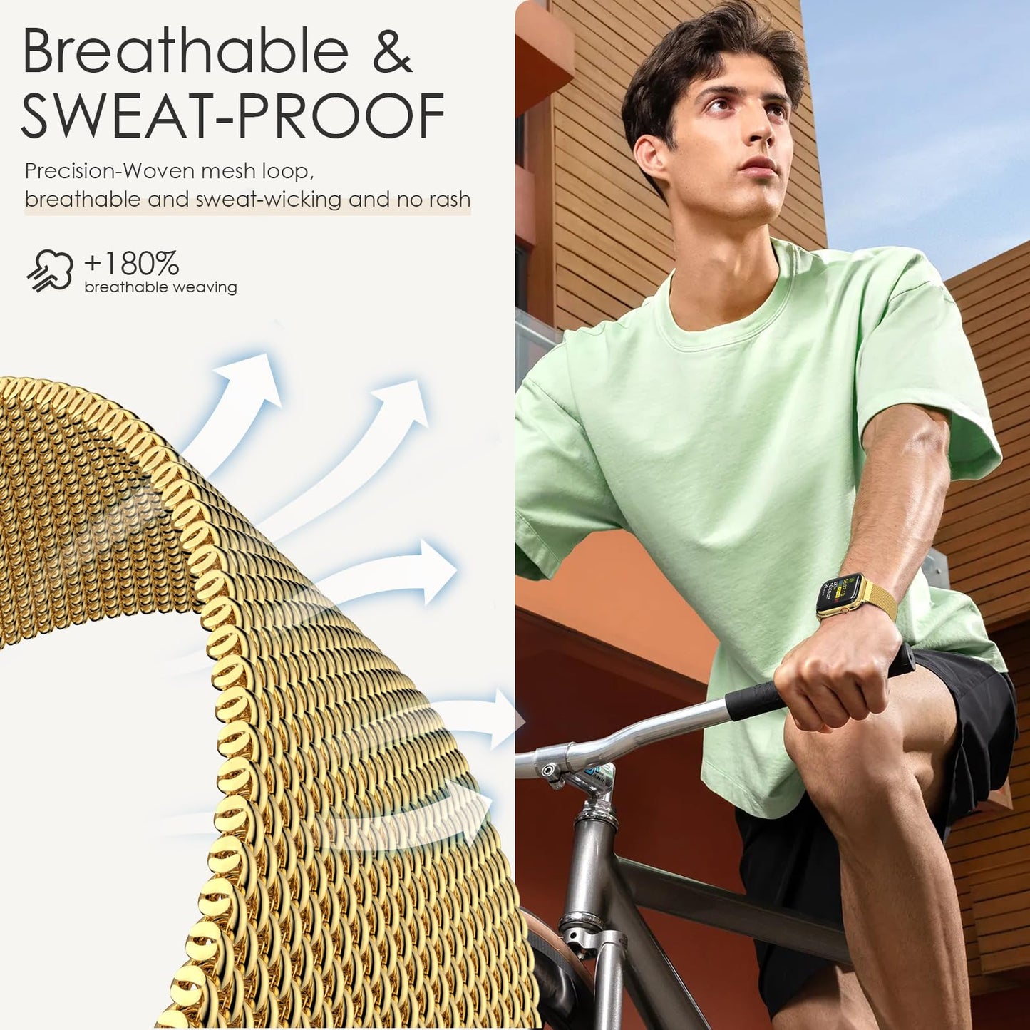 Original Milanese Loop Band Compatible with Apple Watch 38mm 40mm 41mm 42mm 44mm 45mm 46mm 49mm - Women & Men Magnetic Closure Adjustable Metal Strap for iWatch Series 11 10 9 8 7 6 5 4 SE2 3 Ultra2 3