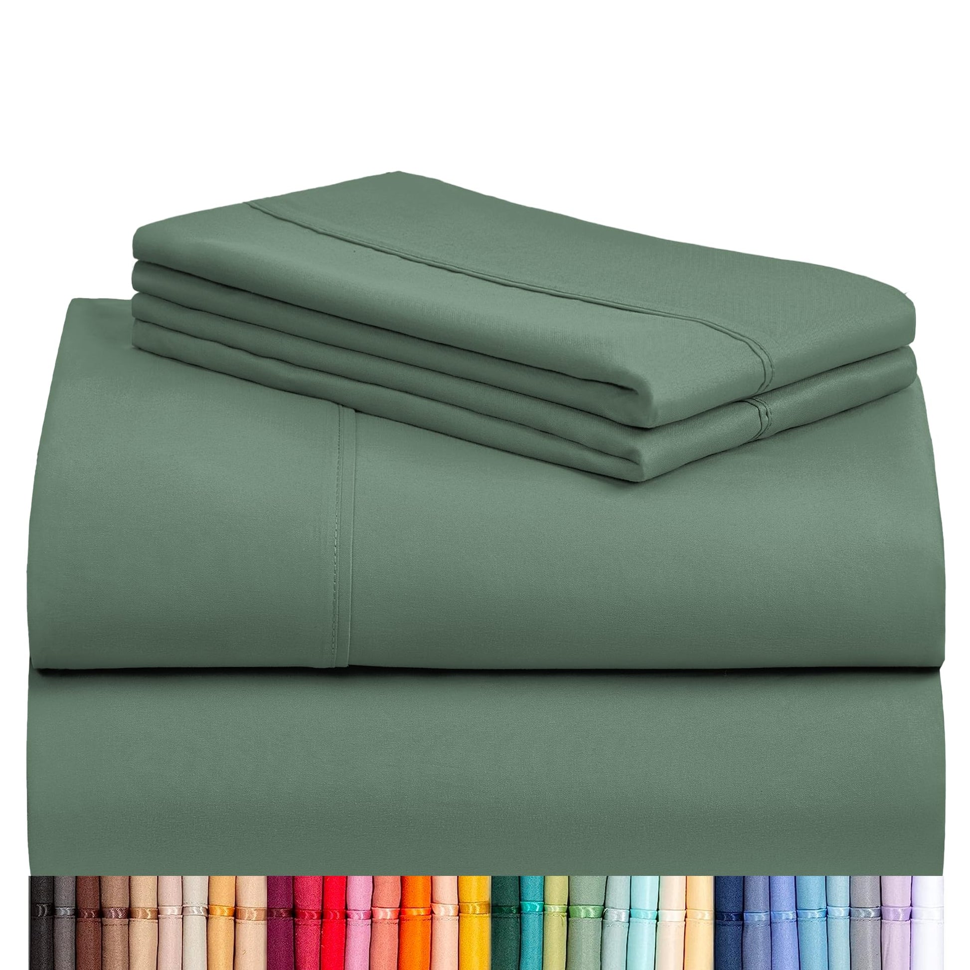 LuxClub 4 PC Queen Sheet Set, Breathable Luxury Bed Sheets, Deep Pockets Wrinkle Free Cooling Sheets Machine Washable Hotel Bedding Silky Soft - Teal Queen
