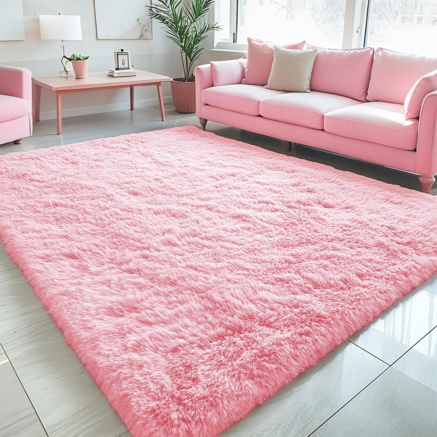 OLANLY Area Rugs for Living Room Bedroom, Machine Washable 4x5.9 ft Soft Fluffy Shaggy Bedside Rug, Indoor Floor Carpet for Kids Girls and Boys, Dorms, Nursery Rooms, Home Decor Aesthetic, Grey