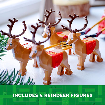 LEGO Santa's Sleigh - Building Toys for Kids, Boys & Girls, Ages 9+ - Indoor Christmas Decorations for Home W/Santa Claus Figurine & Reindeer - Gifts for Boys & Girls - 40499