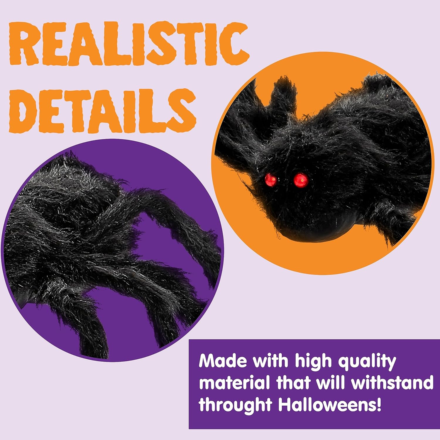 JOYIN 6.5ft Halloween Spider Outdoor Decorations, Scary Giant Large Spider Props for Halloween Outside Decor, Indoor Party Supplies and Yard Lawn Decoration, Black