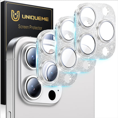 UniqueMe Compatible for 3 Pack iPhone 17 Pro Camera Lens Protector - [Drop Protection] 9H Tempered Glass Camera Cover Screen [Update New Version]【Not for 17 Pro Max】
